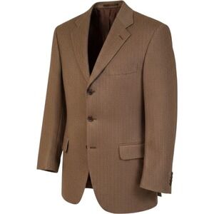 Arnold Brant Classic Bamboo Blazer Sport Coat Mens 42R Brown Workwear Classic